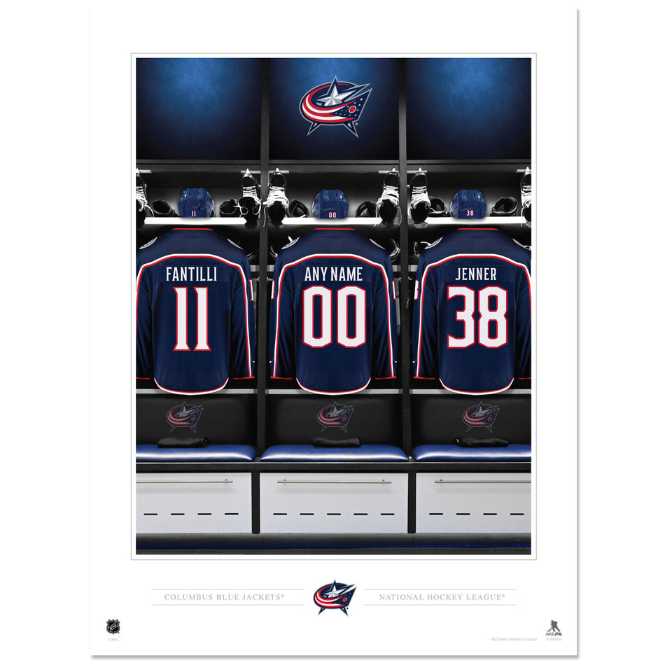 Columbus Blue Jackets 12x16 Personalized Locker Room Print