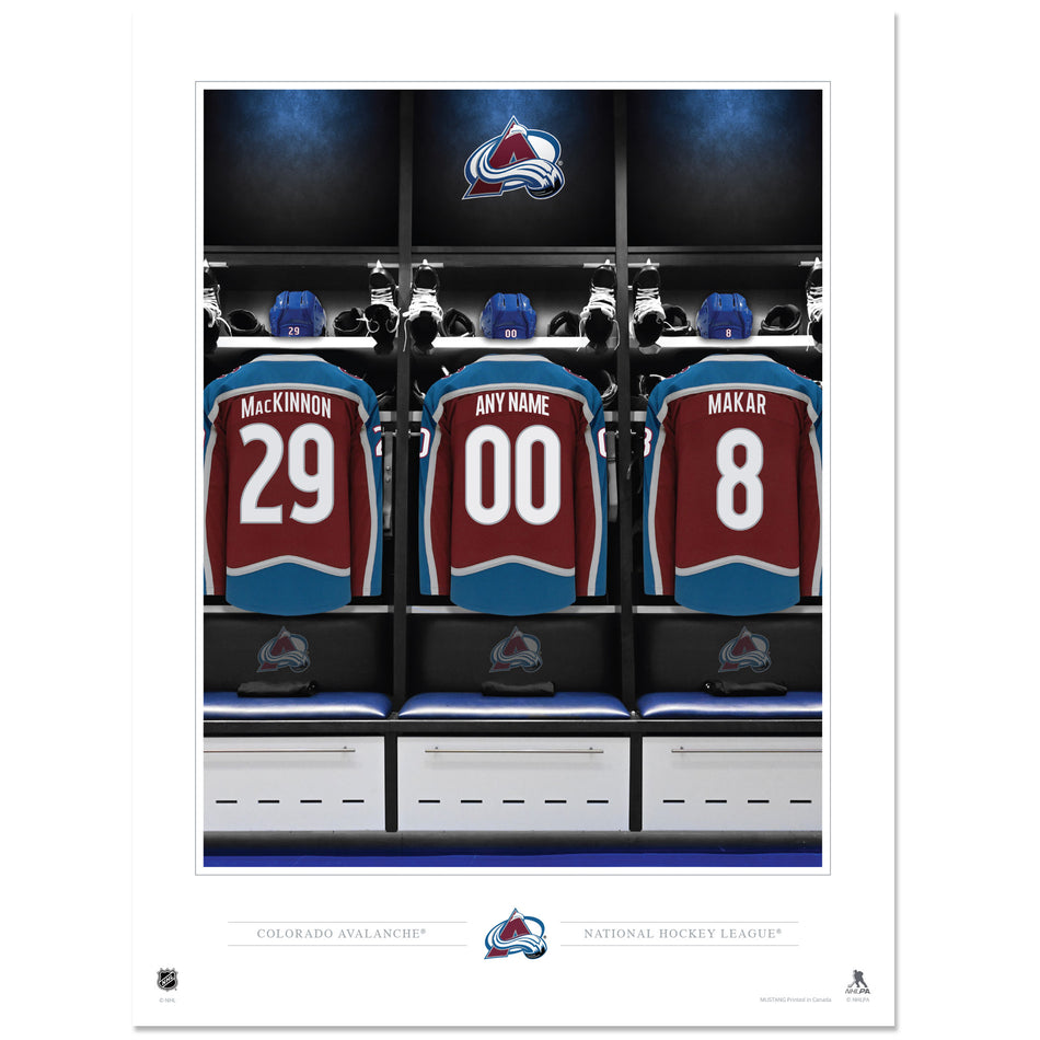 Colorado Avalanche 12x16 Personalized Locker Room Print