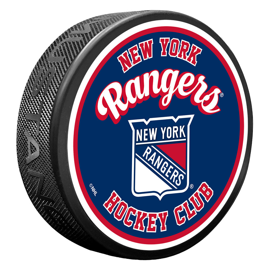 New York Rangers Puck | Retro Script | Hockey Hall of Fame – Hockey ...