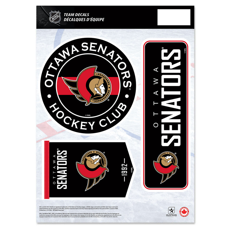 Ottawa Senators Fan Decal Set - 8" x 11"