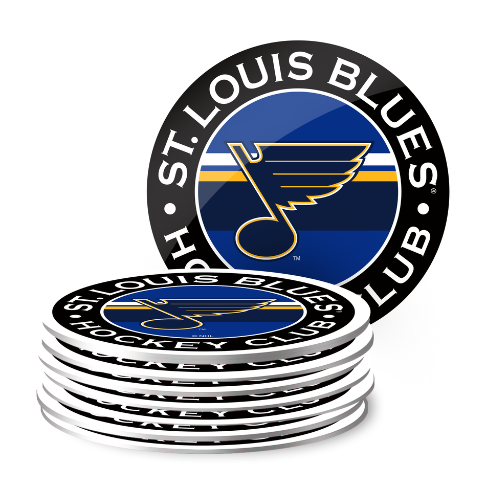 St. Louis Blues 8pk Coaster Stripe Design Set