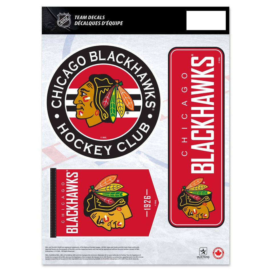 Chicago Blackhawks Fan Decal Set - 8" x 11"