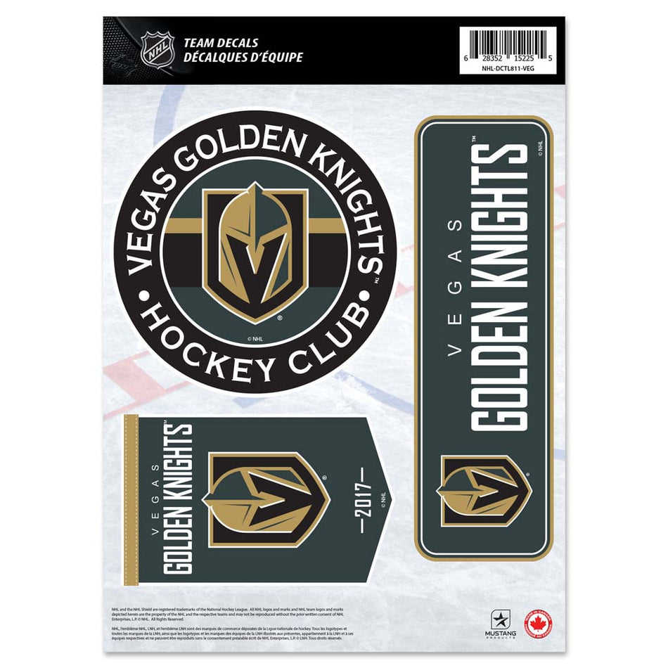 Vegas Golden Knights Fan Decal Set - 8" x 11"