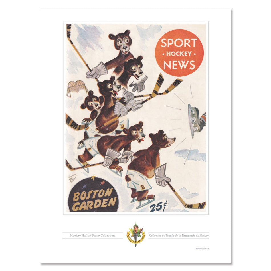 Boston Bruins Memorabilia - 12" x 16" Sport Hockey News Bears Program Cover Print