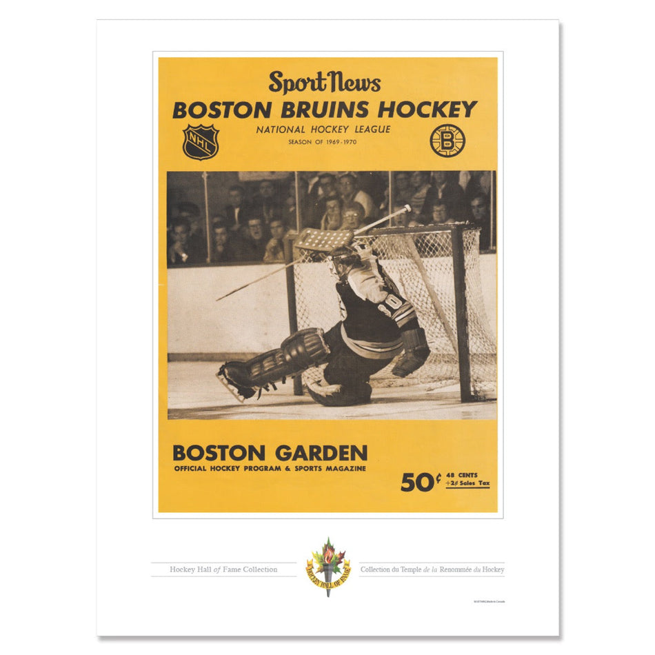 Boston Bruins Memorabilia - 12" x 16" Sport News Gerry Cheevers Program Cover Print