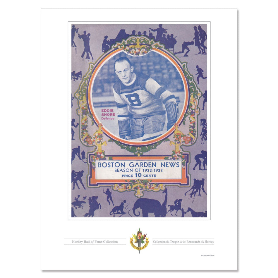 Boston Bruins Memorabilia - 12" x 16" 1932 Boston Garden News Program Cover Print