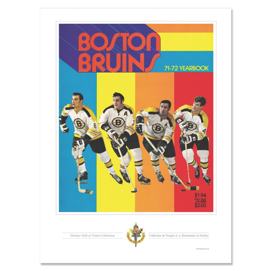 Boston Bruins Memorabilia - 12" x 16" 1971 Rainbow Yearbook Program Cover Print