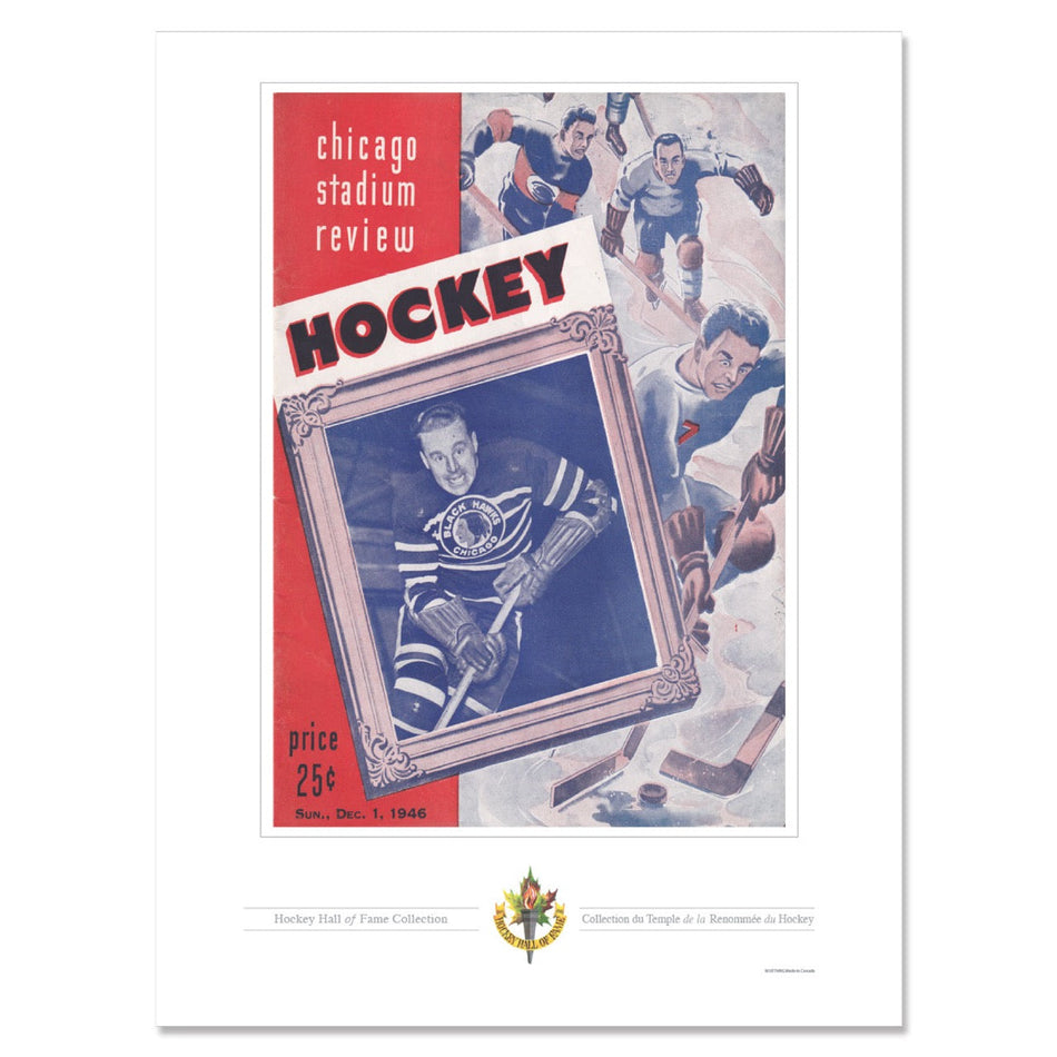 Chicago Blackhawks Memorabilia - 12" x 16" 1946 Chicago Stadium Review Program Cover Print