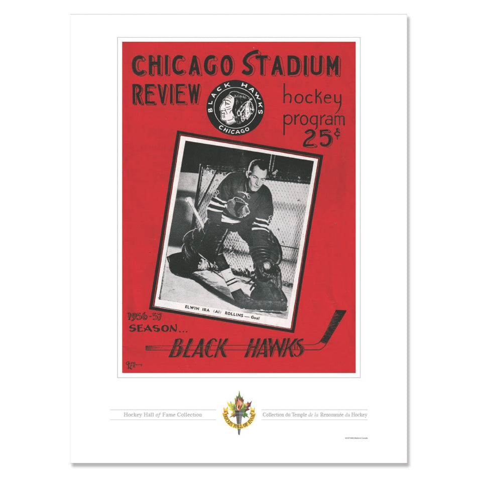 Chicago Blackhawks Memorabilia - 12" x 16" 1956 Chicago Stadium Review Program Cover Print