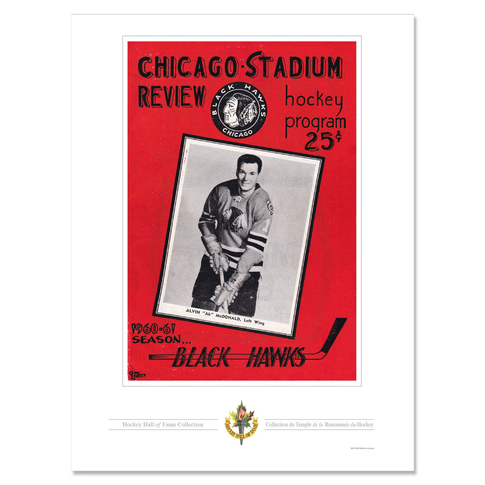 Chicago Blackhawks Memorabilia - 12" x 16" 1960 Chicago Stadium Review Program Cover Print