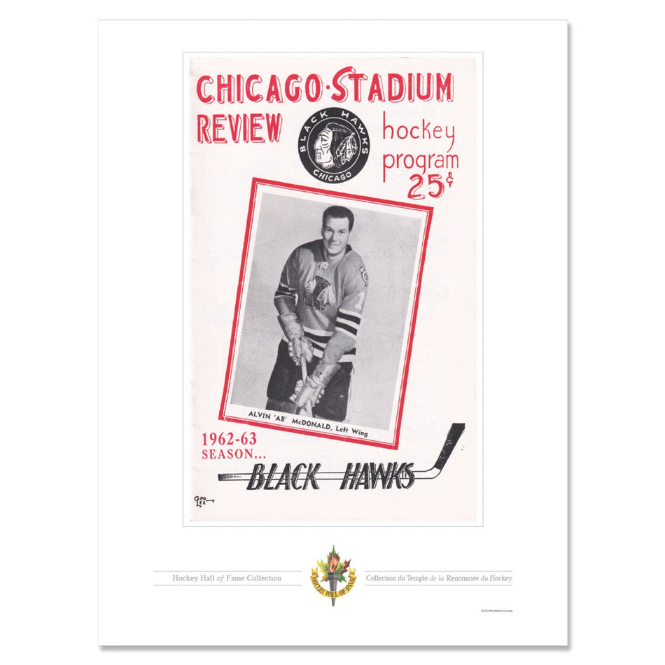 Chicago Blackhawks Memorabilia - 12" x 16" 1962 Chicago Stadium Review Program Cover Print