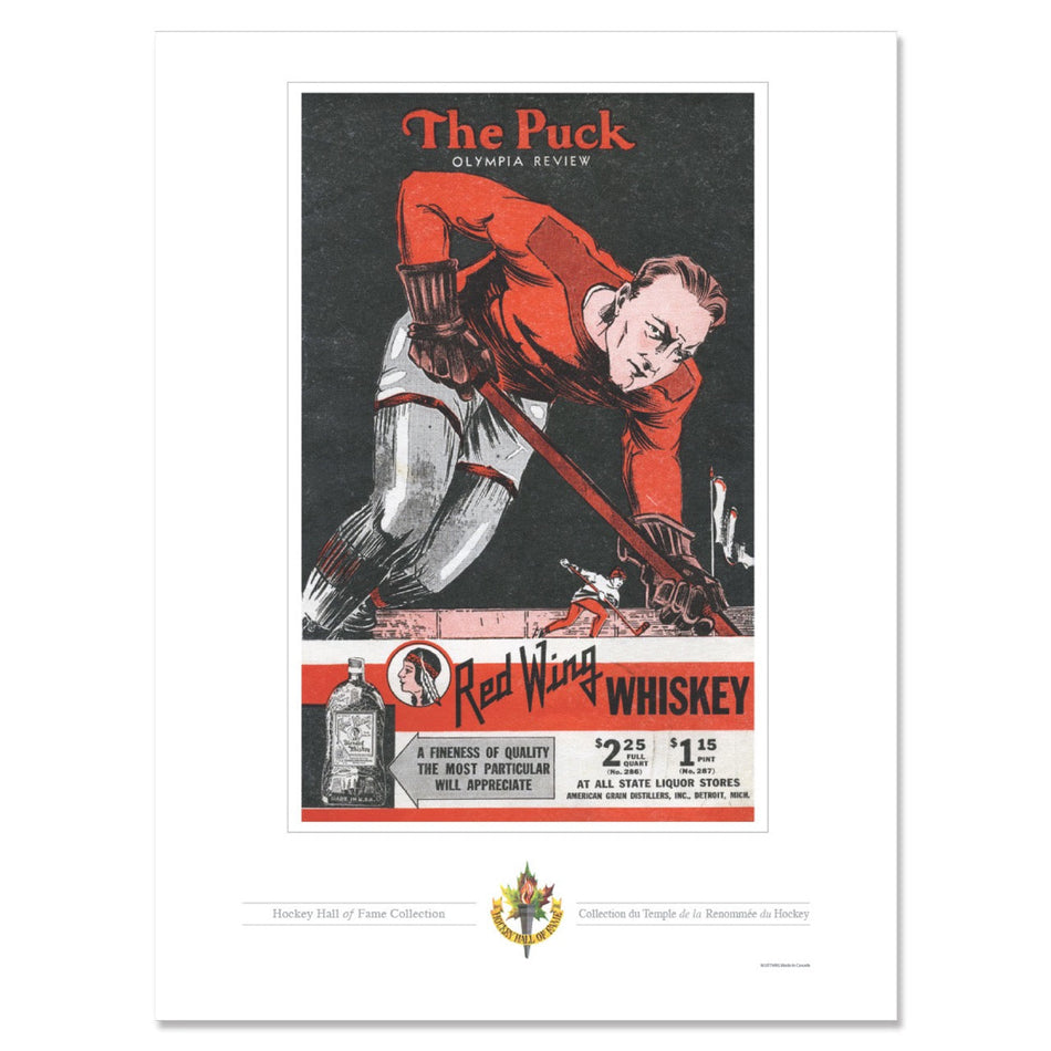Detroit Red Wings Program Cover Replica Print - Olympia Review The Puck