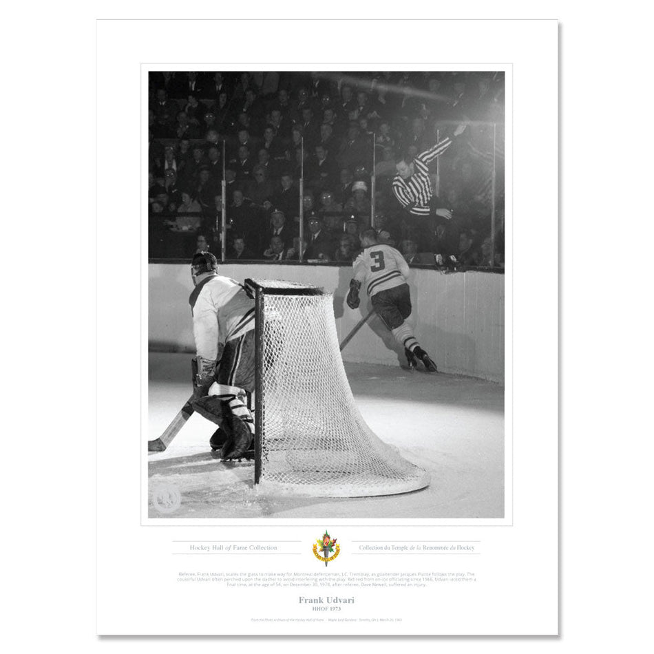 Montreal Canadiens Memorabilia - Referee Frank Udvari x Black & White Classic - 12" x 16" Print