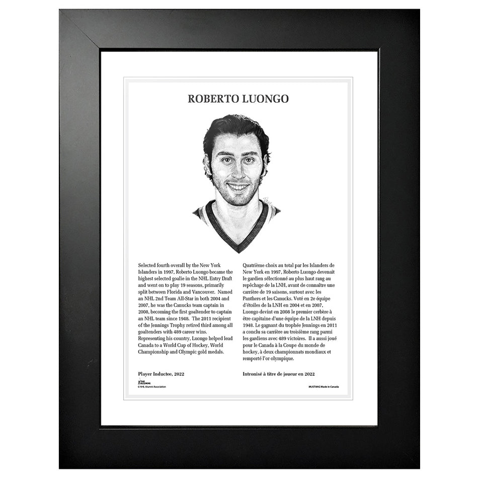2022 Roberto Luongo Frame - NHL Legends - 12" x 16"