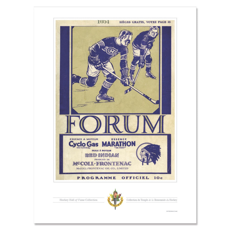 Montreal Canadiens Program Cover Replica Print - Forum Cylo Gas Promotion