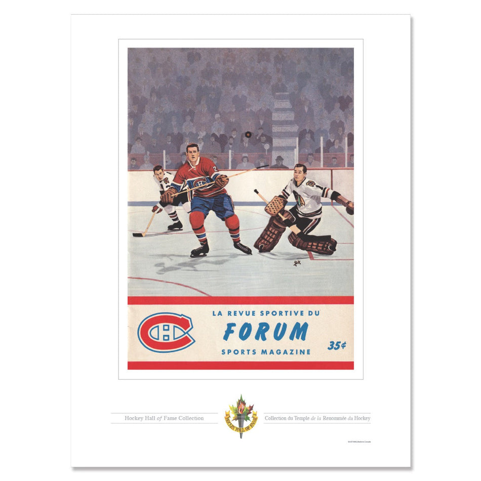Montreal Canadiens Program Cover Replica Print - Forum Sports Magazine Montreal vs. Chicago