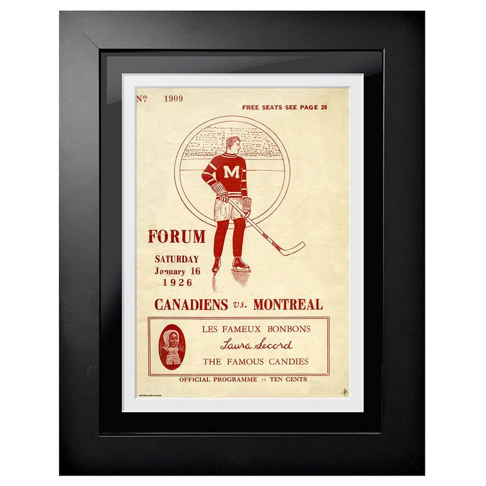 Montreal Canadiens Program Cover - Forum Sports Magazine Canadiens vs. Montreal 1926