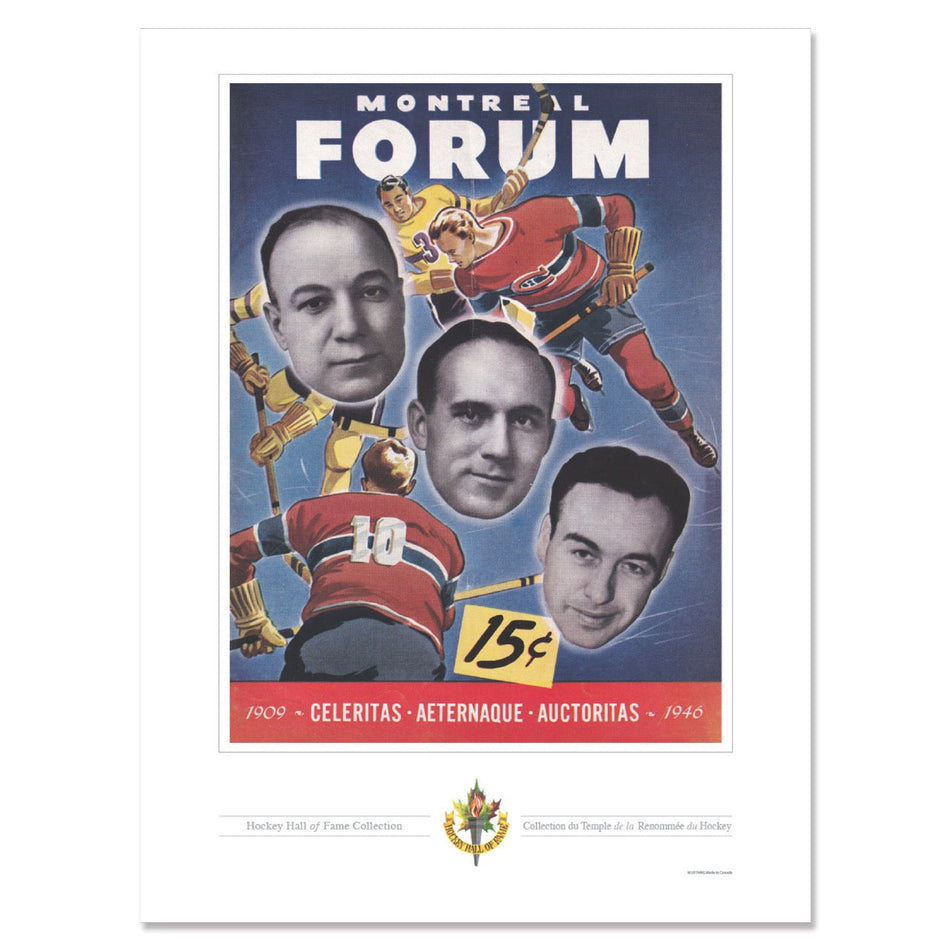 Montreal Canadiens Program Cover Replica Print - Montreal Forum Floating Heads 1946