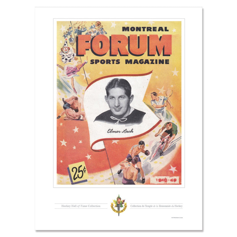 Montreal Canadiens Program Cover Replica Print - Montreal Forum Elmer Lach 1948