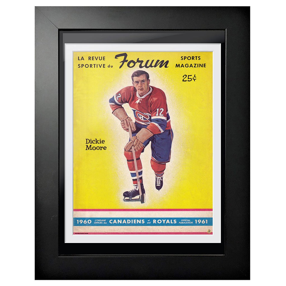 Montreal Canadiens Program Cover - Forum Sports Magazine Dickie Moore 1960