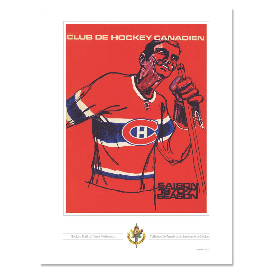 Montreal Canadiens Program Cover Replica Print - Club de Hockey Canadien 1970-1971 Season
