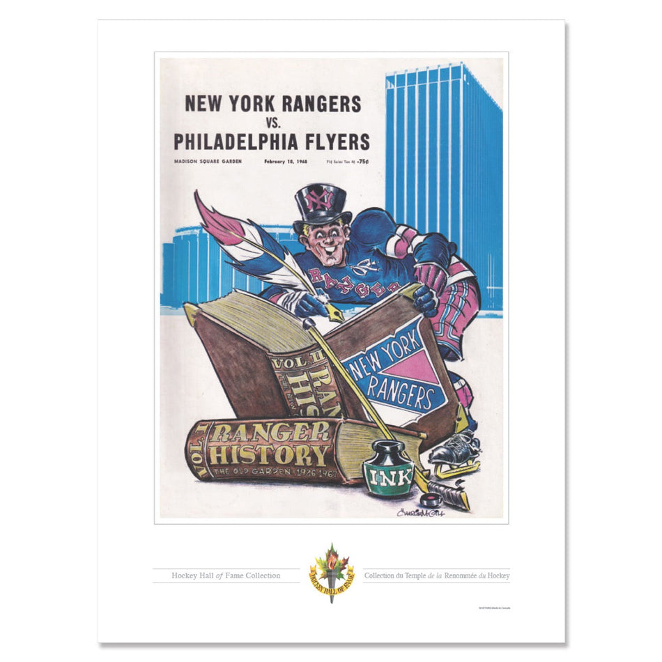 New York Rangers Program Cover Replica Print - Ranger History New York Rangers vs. Philadelphia Flyers