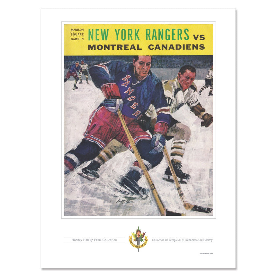 New York Rangers Program Cover Replica Print - New York Rangers vs. Montreal Canadiens