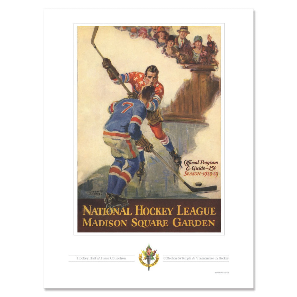 New York Rangers Program Cover Replica Print - Madison Square Garden Slapshot 1928