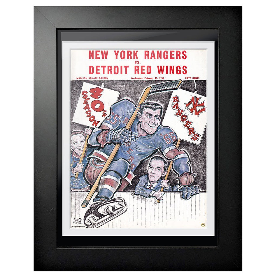 New York Rangers Program Cover - New York Rangers vs. Detroit Red Wings Bench Jump
