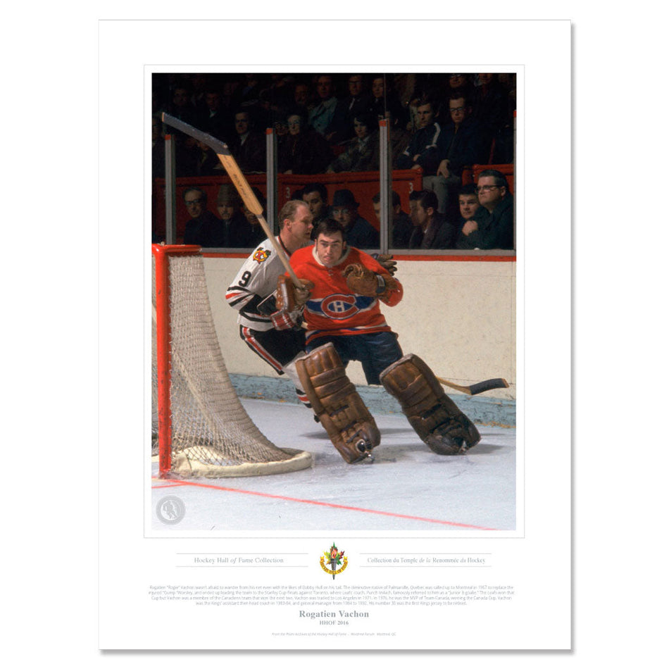 Montreal Canadiens Memorabilia - 1967 Rogatien Vachon Classic - 12" x 16" Print