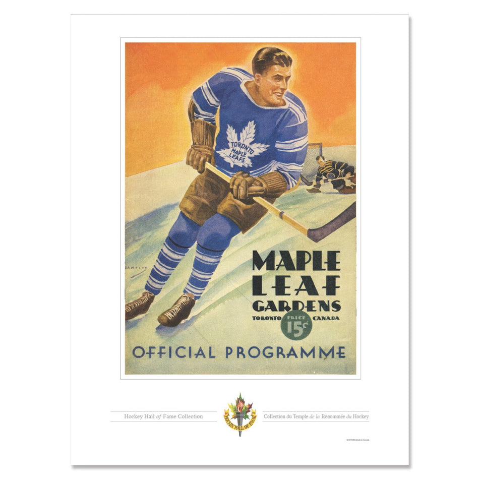 Toronto Maple Leafs Program Cover Replica Print - Maple Leaf Gardens Skate Away Goal