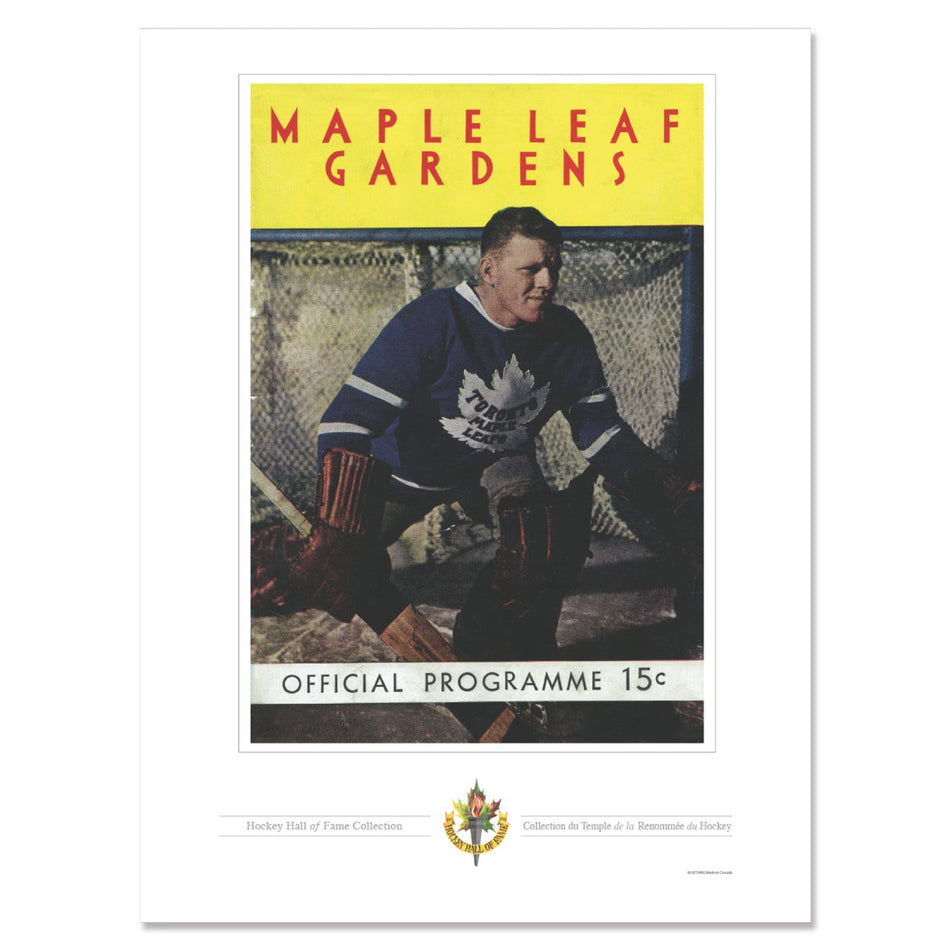 Toronto Maple Leafs Program Cover Replica Print - Bruce Gamble vs. Detroit