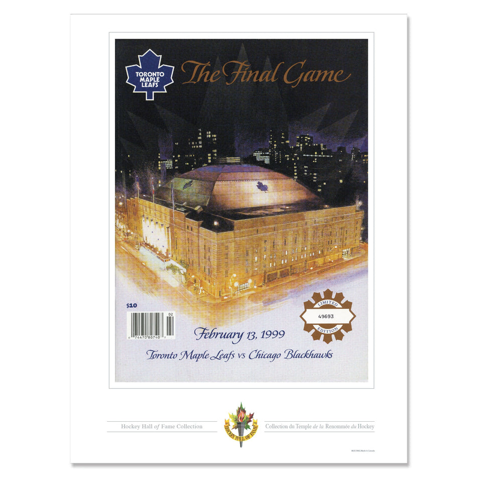 Toronto Maple Leafs Program Cover Replica Print - Maple Leaf Gardens Final Game 1999