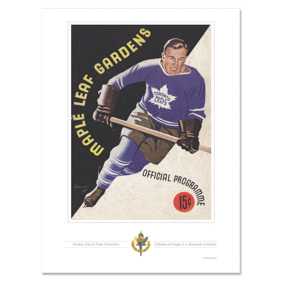 Toronto Maple Leafs Program Cover Replica Print - Maple Leaf Gardens Black and White Pop