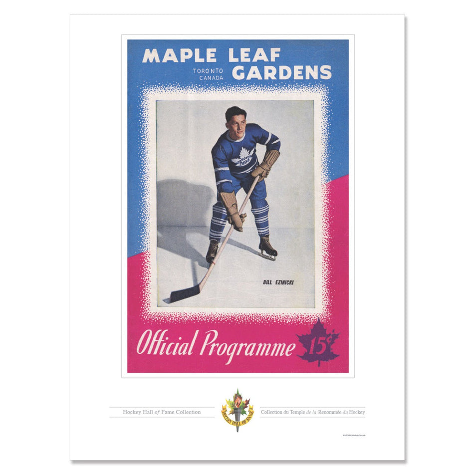 Toronto Maple Leafs Program Cover Replica Print - Maple Leaf Gardens Bill Ezincki