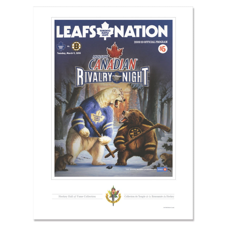 Toronto Maple Leafs Memorabilia-2010 Toronto vs Boston Rivalry Night Program Cover Replica Print