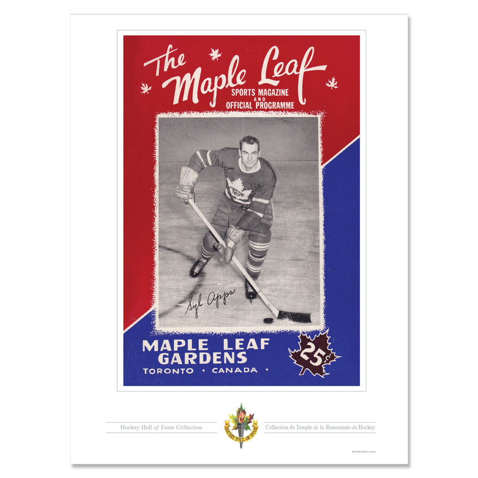 Toronto Maple Leafs Memorabilia-Syl Apps Program Cover Replica Print
