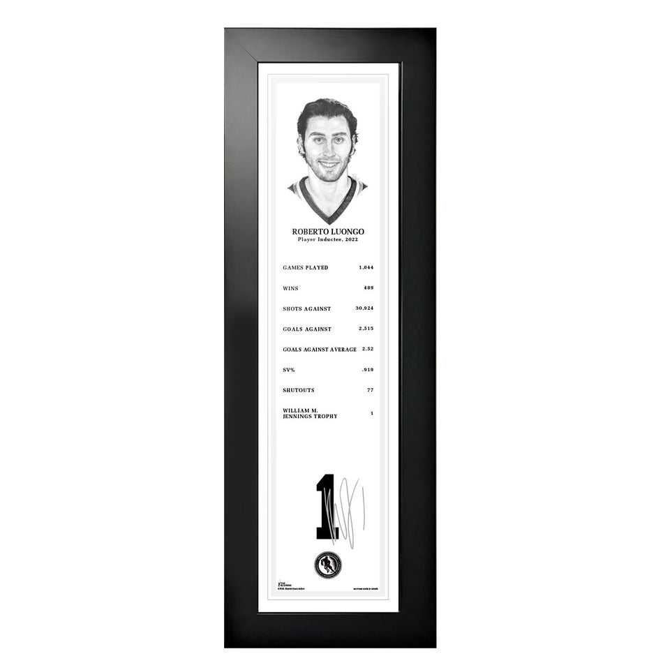 2022 Roberto Luongo Frame - NHL Legends - 6" x 22"