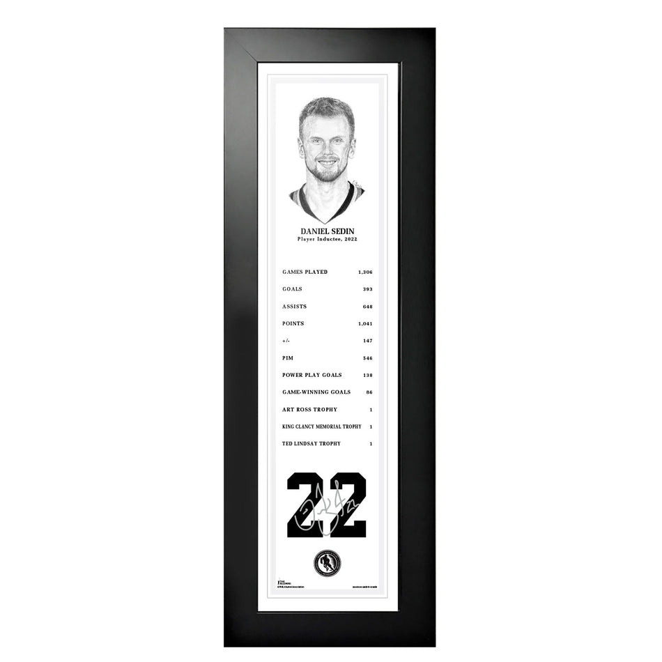 2022 Daniel Sedin Frame - NHL Legends - 6" x 22"