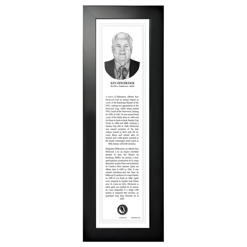 2023 Ken Hitchcock Frame - NHL Legends - 6" x 22"