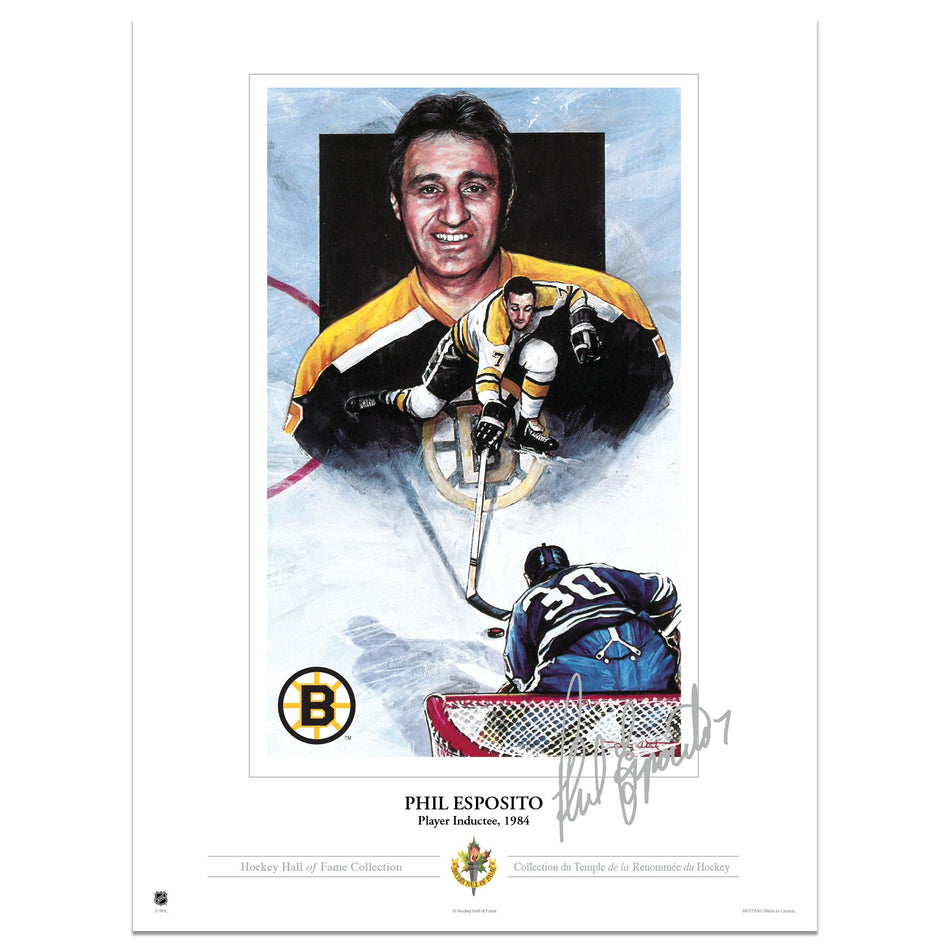 Boston Bruins Memorabilia | Phil Esposito Collectors Card Print 12"x16"