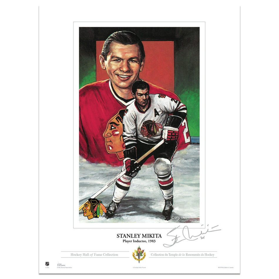 Chicago Blackhawks Memorabilia | Stan Mikita Collectors Card Print 12"x16"