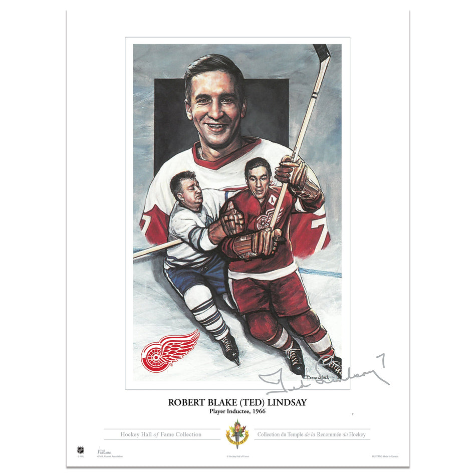 Detroit Red Wings Memorabilia | Ted Lindsay Collectors Card Print 12"x16"