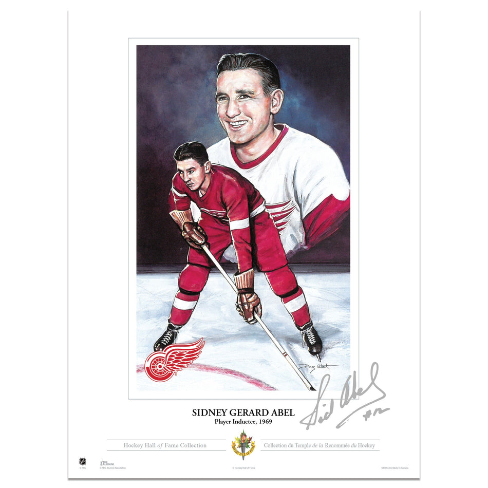 Detroit Red Wings Memorabilia | Sid Abel Collectors Card Print 12"x16"