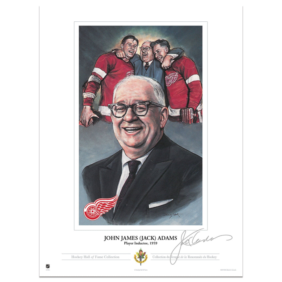 Detroit Red Wings Memorabilia | Jack Adams Collectors Card Print 12"x16"