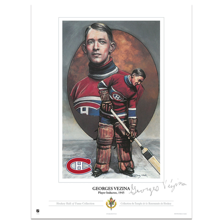 Montreal Canadiens Memorabilia | George Vezina Collectors Card Print 12"x16"