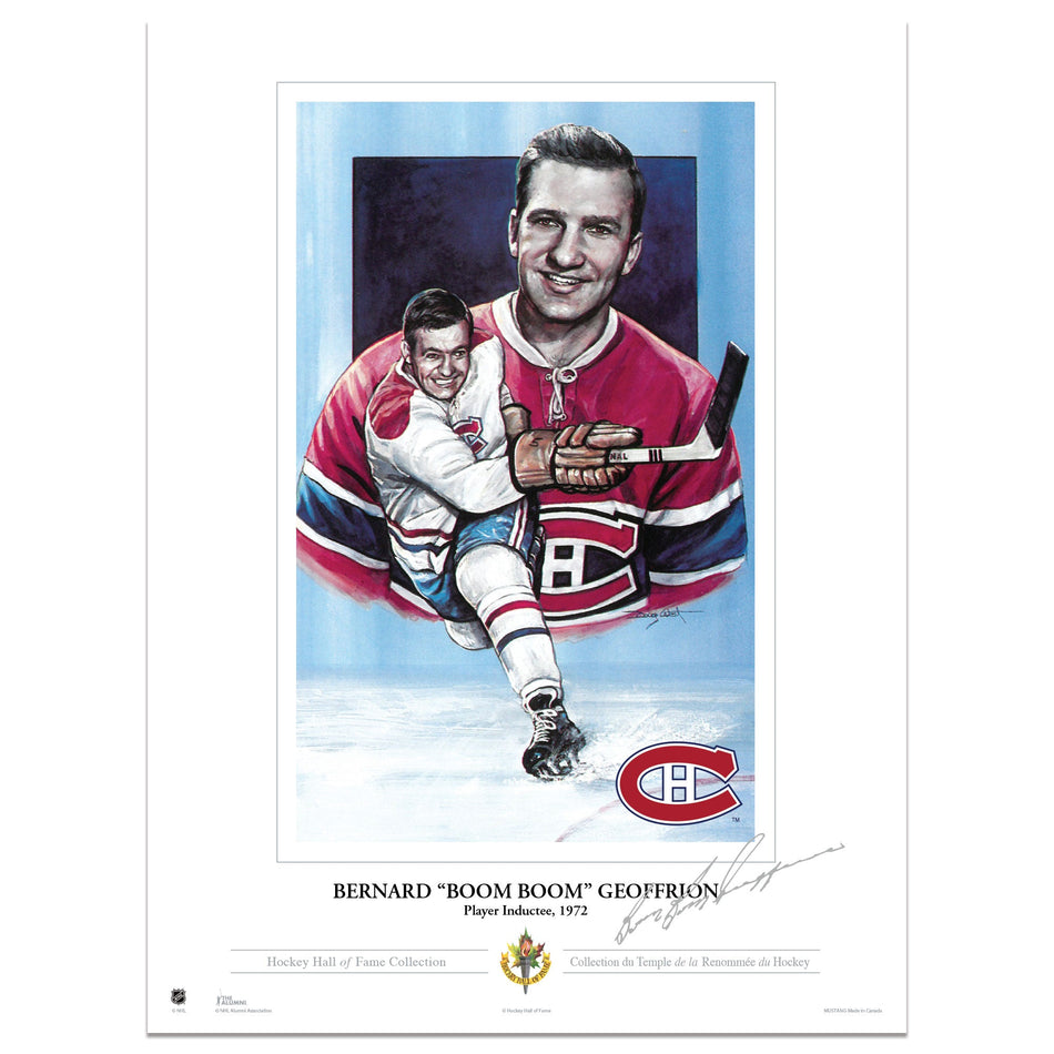Montreal Canadiens Memorabilia | Bernie Geoffrion Collectors Card Print 12"x16"