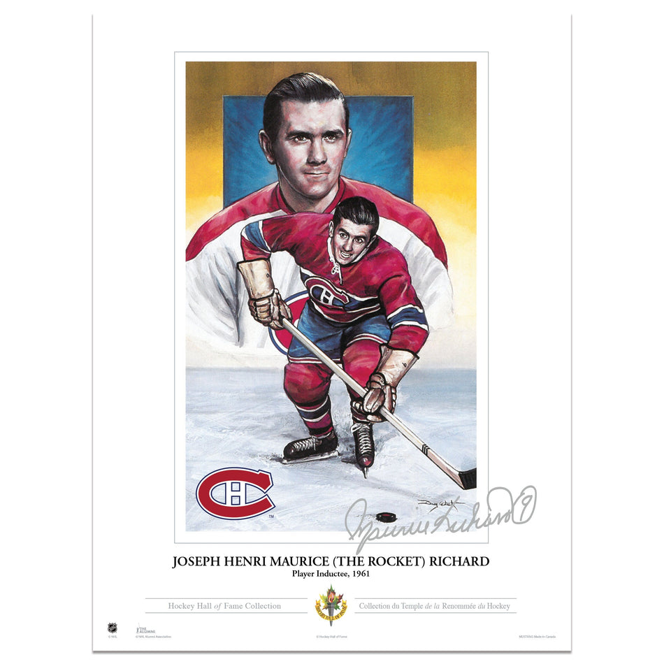 Montreal Canadiens Memorabilia | Maurice Richard Collectors Card Print 12"x16"