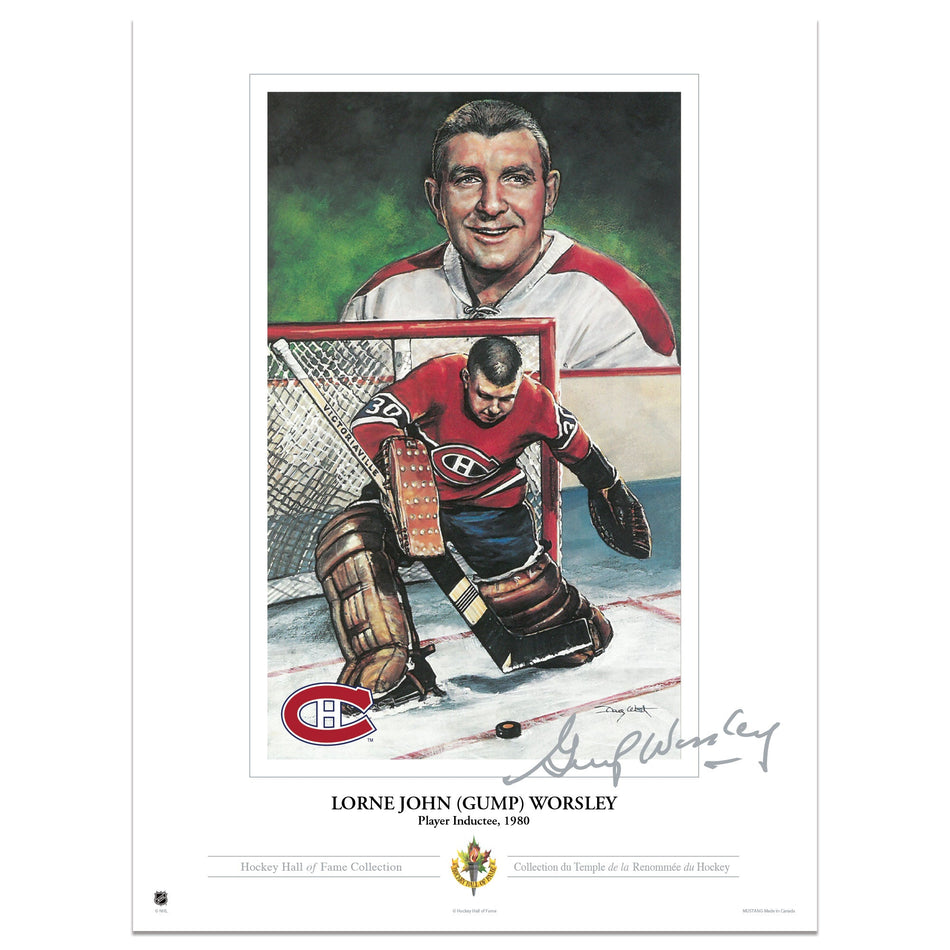 Montreal Canadiens Memorabilia | Gump Worsley Collectors Card Print 12"x16"