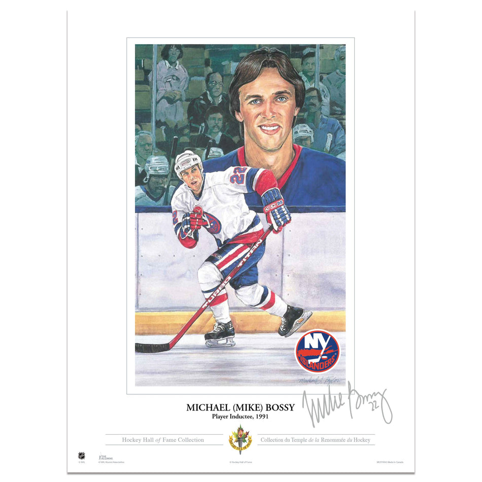 New York Islanders Memorabilia | Mike Bossy Collectors Card Print 12"x16"
